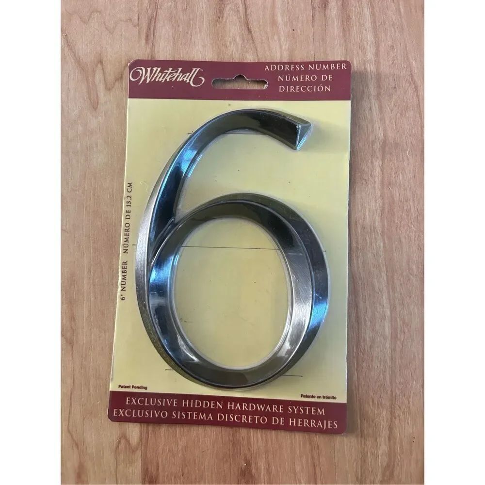 Whitehall 6" Brushed Nickle Door House Address Street Number-#6